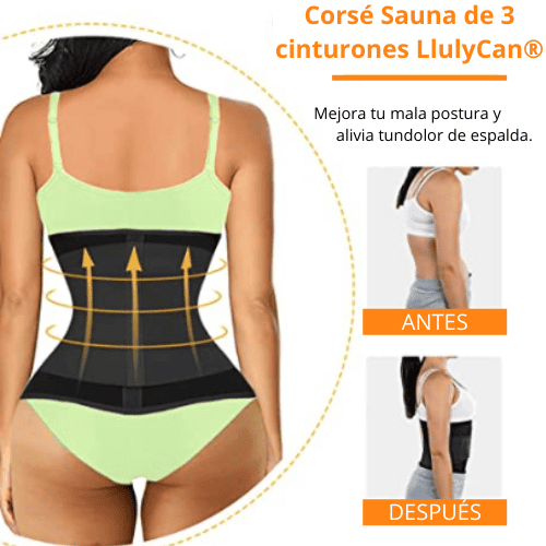 Corsét Sauna de 3 cinturones LlulyCan® LlulyCan