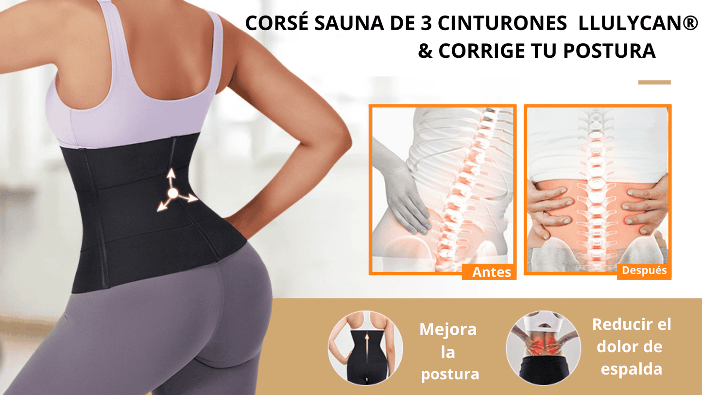 Corsét Sauna de 3 cinturones LlulyCan® LlulyCan